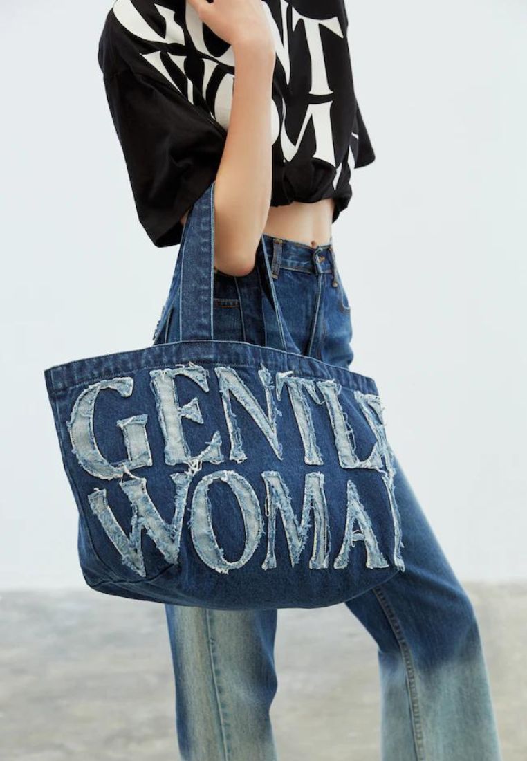 Denim Tote Bag Navy