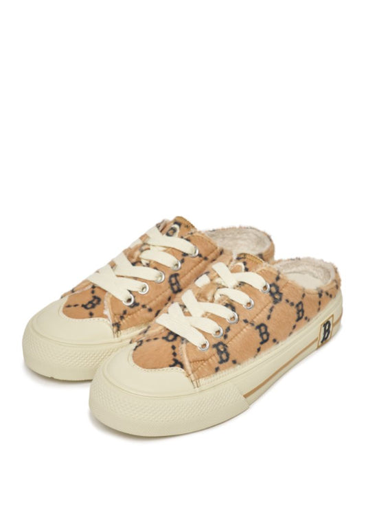 Playball Mule Fur MONOGRAM BOSTON REDSOX brown