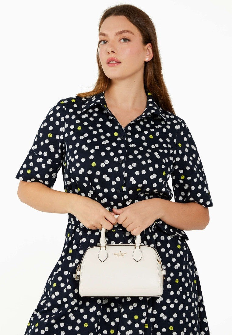 Madison Saffiano Leather Duffle Crossbody Meringue