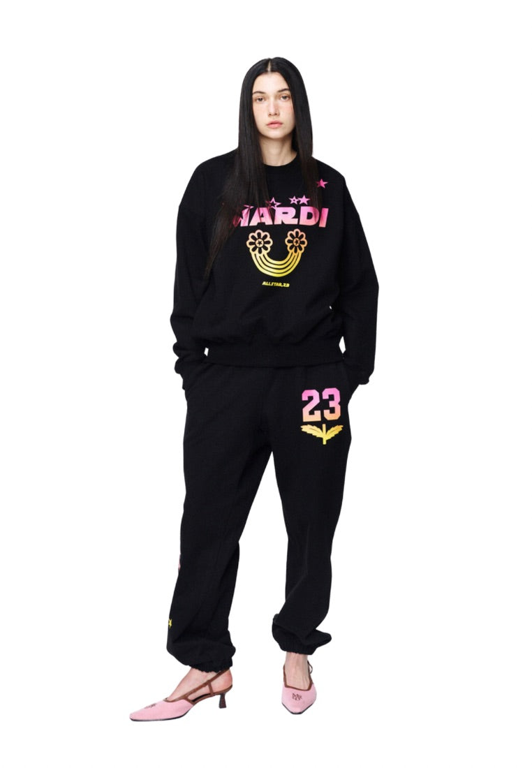 Sweatshirt Rainbow Gradation Black Pink
