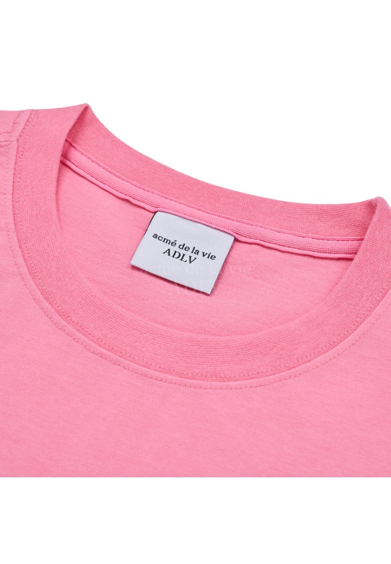Circle Wappen Crop Short Sleeve T-Shirt Pink