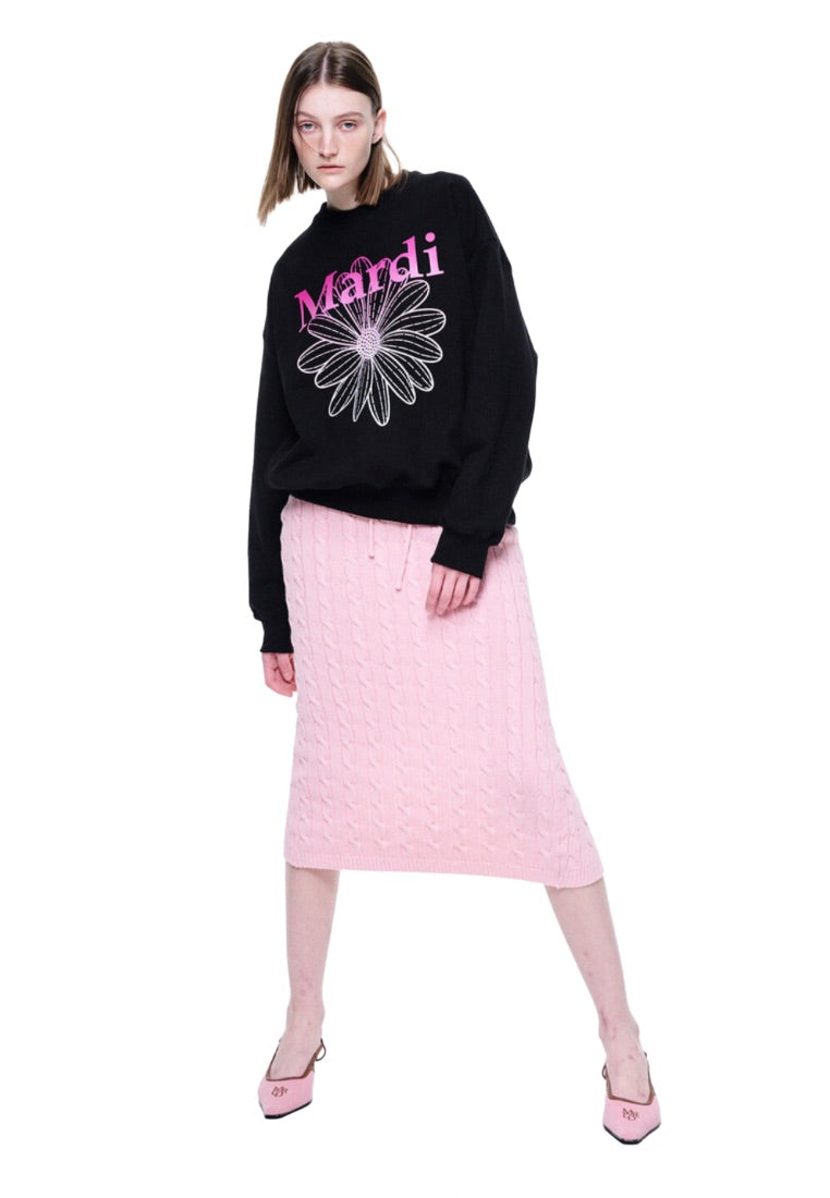 Sweatshirt Flowermardi Gradation Black Pink