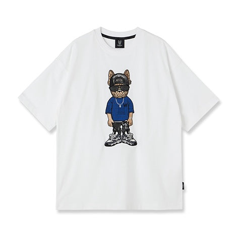 Snapback Hipdog Applique T-Shirt White