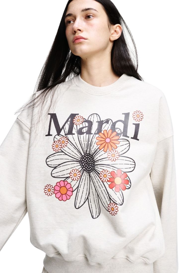 Sweatshirt FlowerMardi Blossom Oatmeal Black