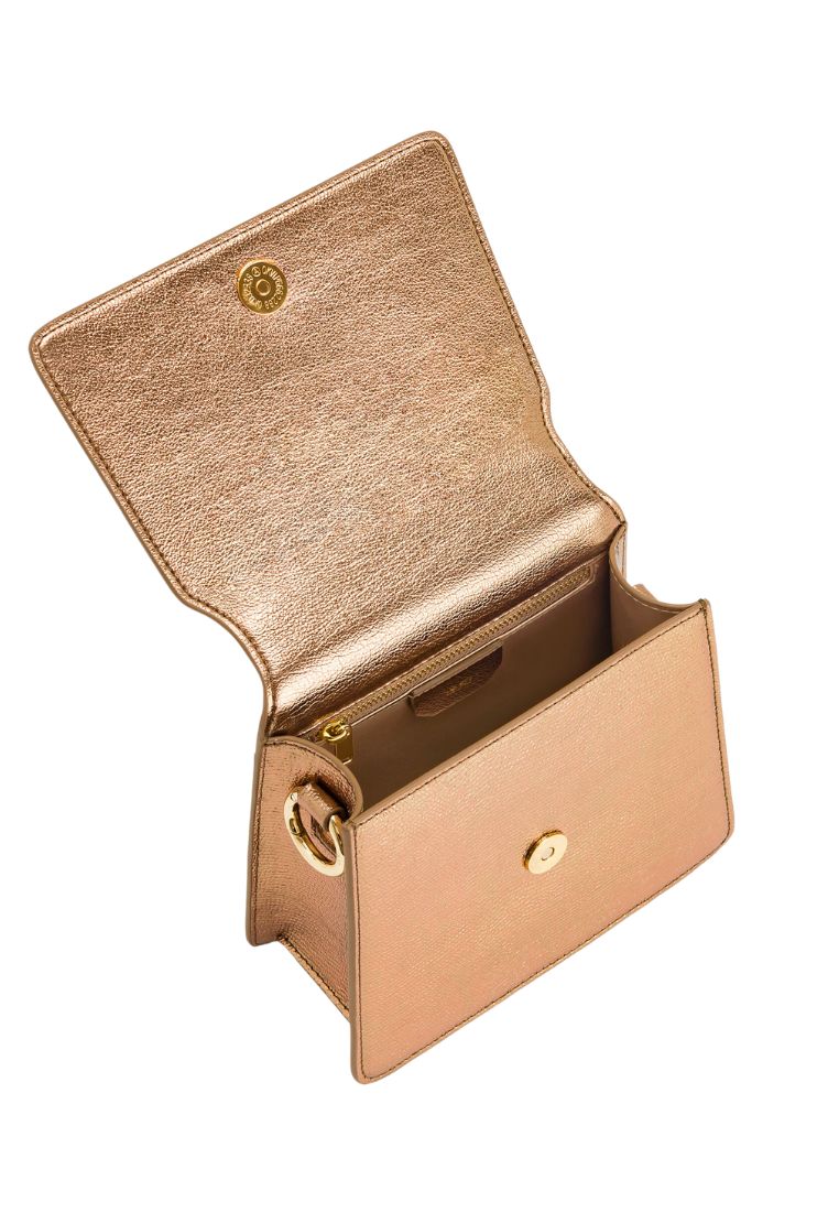 FAE Metallic Top Handle Crossbody - Ancient Gold Lizard