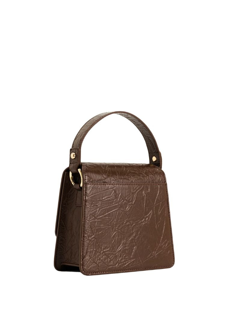 FAE Pleating Top Handle Crossbody - Umber