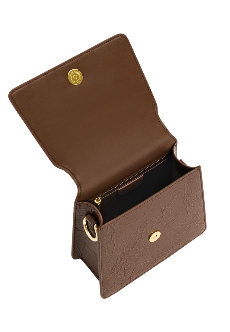 FAE Pleating Top Handle Crossbody - Umber