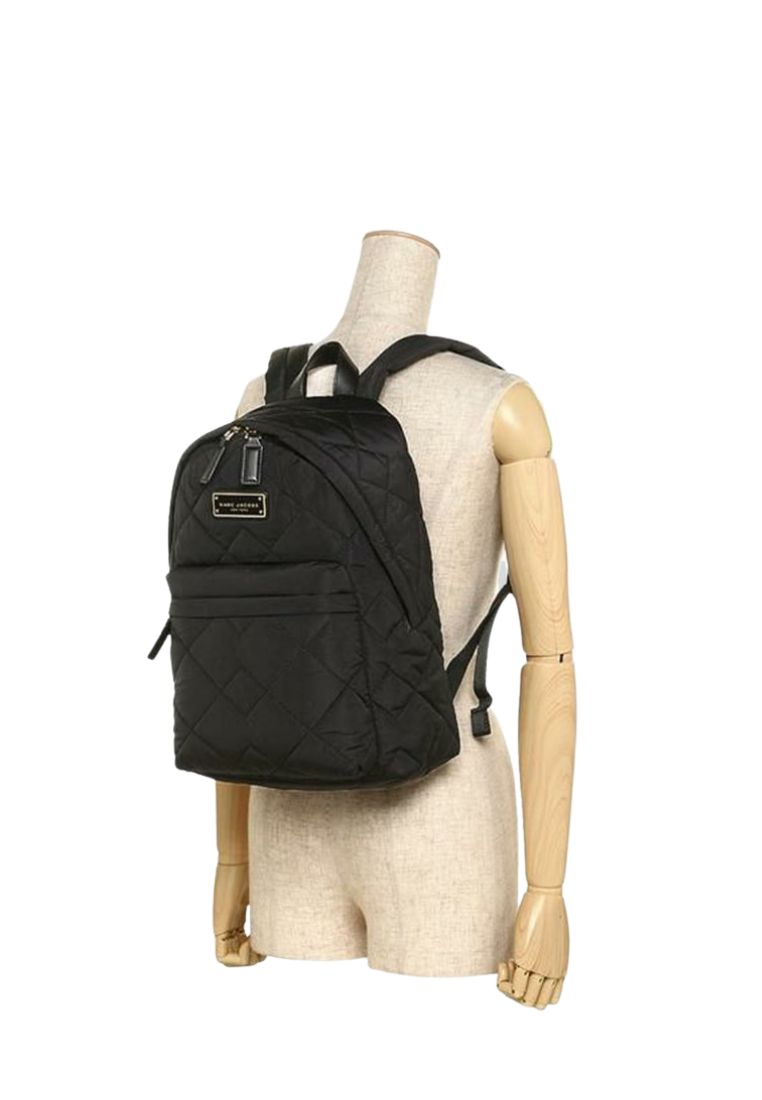 Quilted Nylon Backpack Black