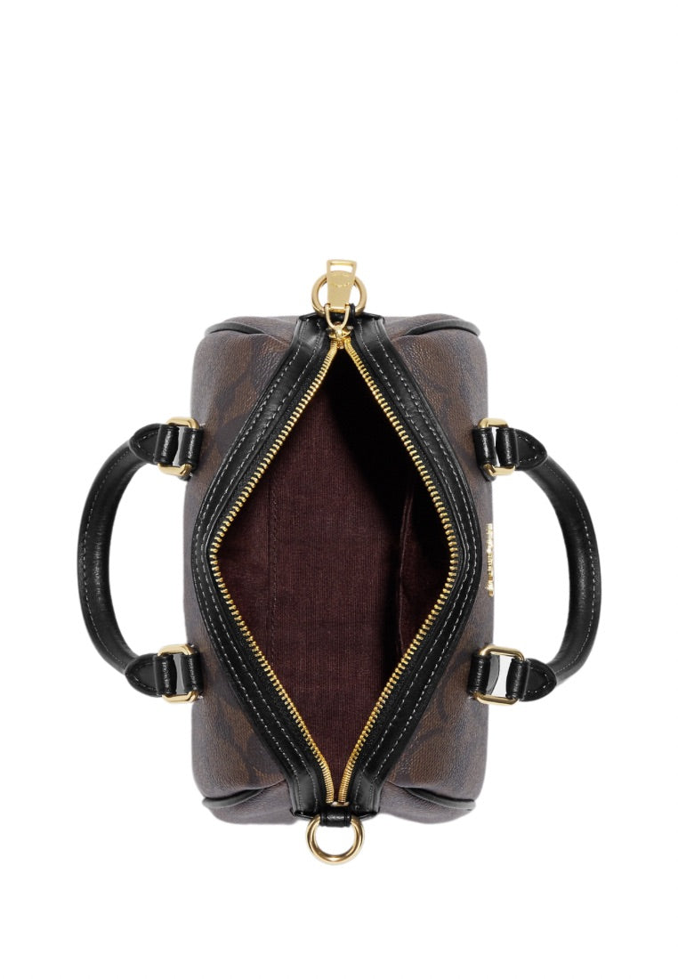 Mini Rowan Crossbody In Signature Canvas Brown Black