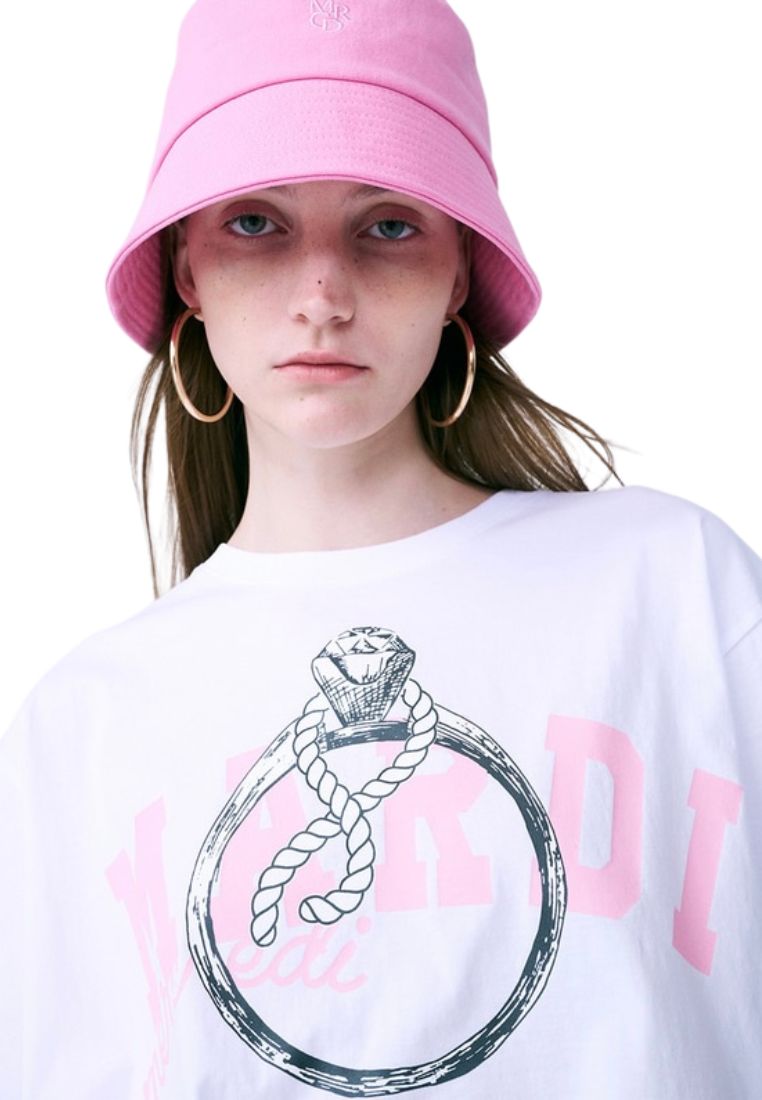 T-Shirt Ring With Rock White