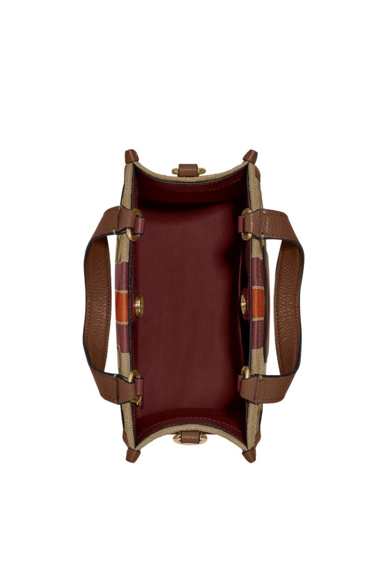 Signature Jacquard Dempsey Tote 22 Saddle Multi