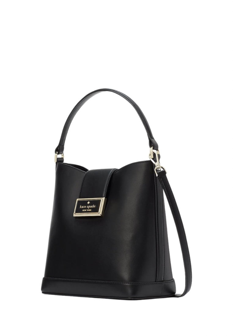 Reegan Smooth Leather Bucket Black