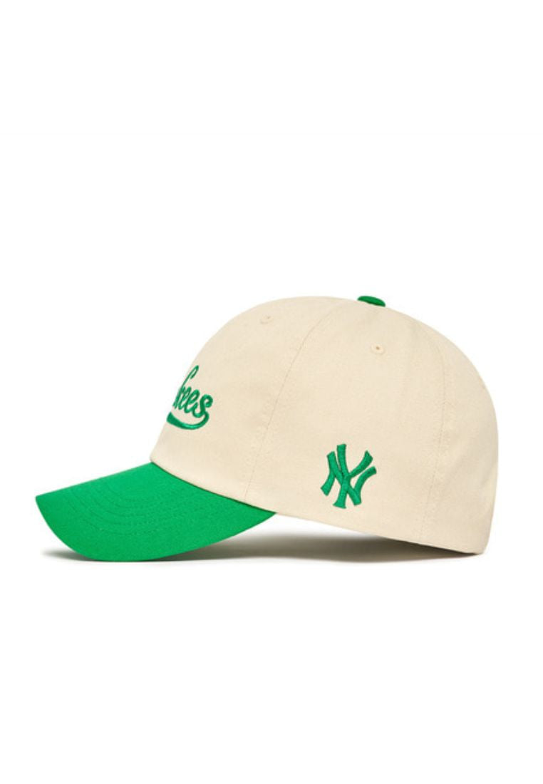 Cursive Color Block Unstructured Ball Cap NEW YORK YANKEES Green