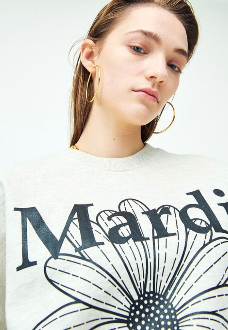 Sweatshirt Flower Mardi Oatmeal Black