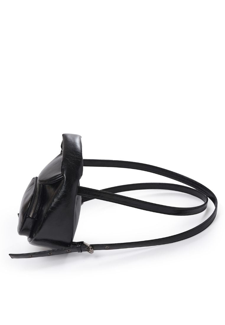 Flap Mug Backpack S Crinkle Black