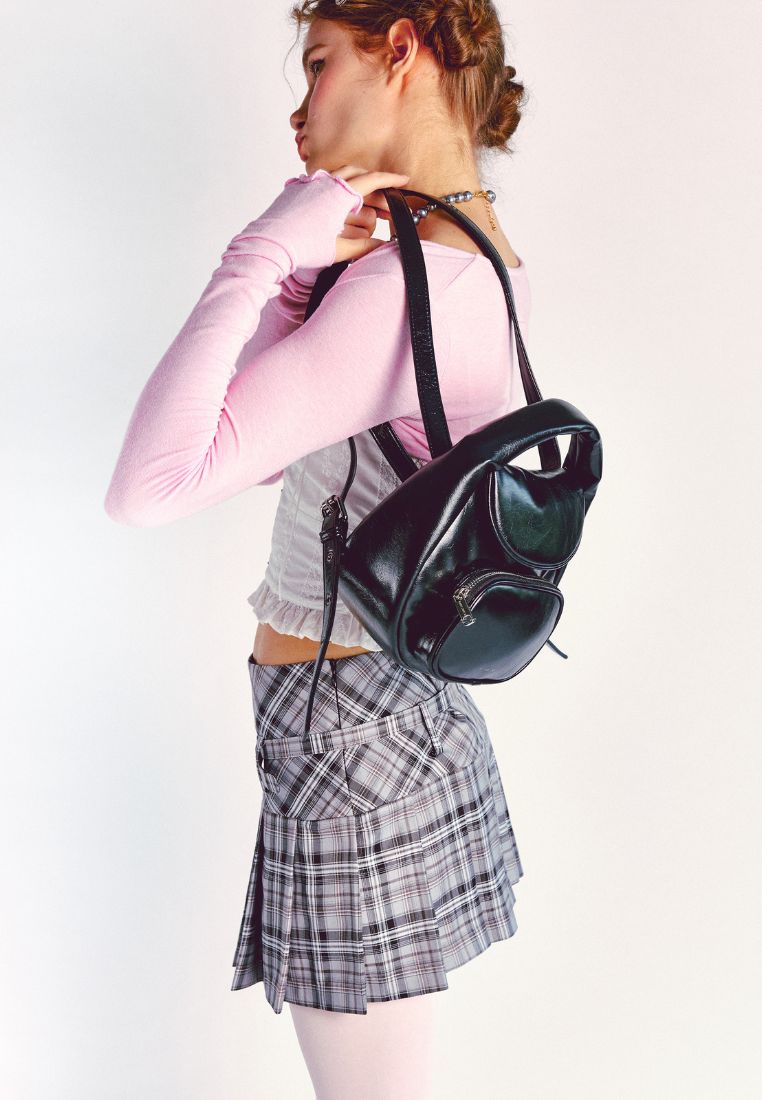 Flap Mug Backpack S Crinkle Black