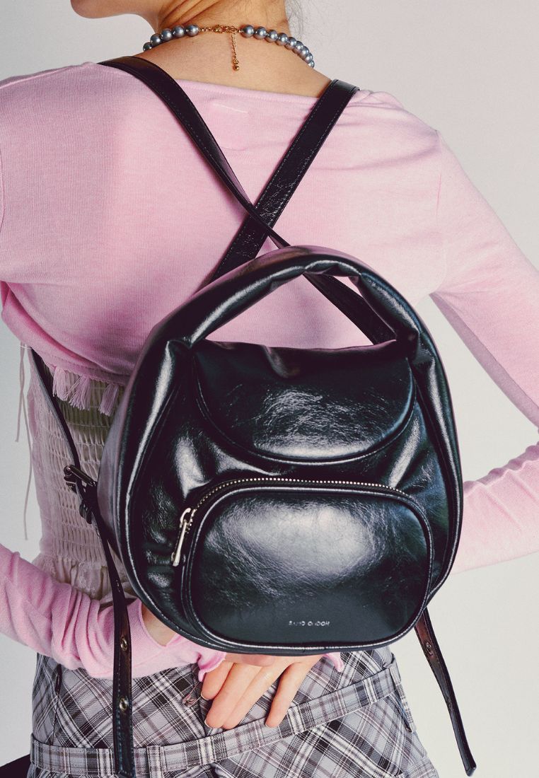 Flap Mug Backpack S Crinkle Black