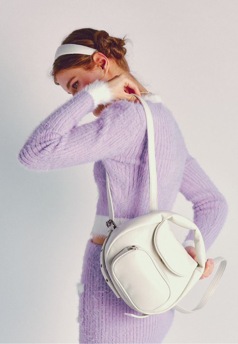 Flap Mug Backpack S Crinkle Cream