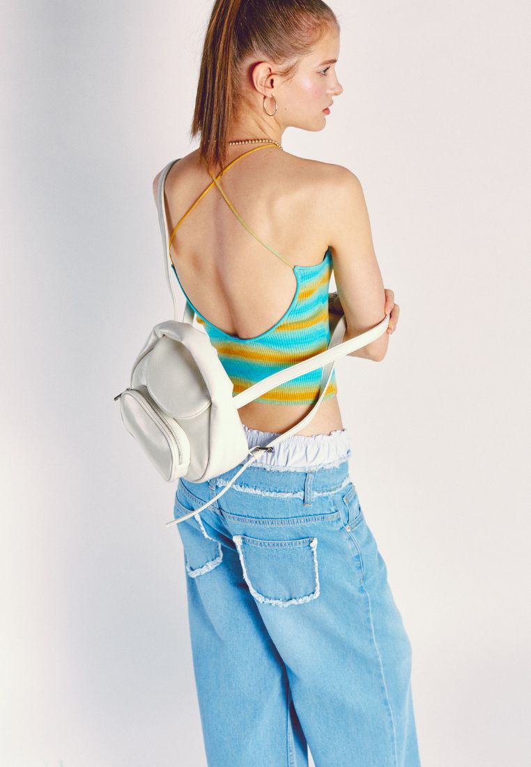 Flap Mug Backpack S Crinkle Cream