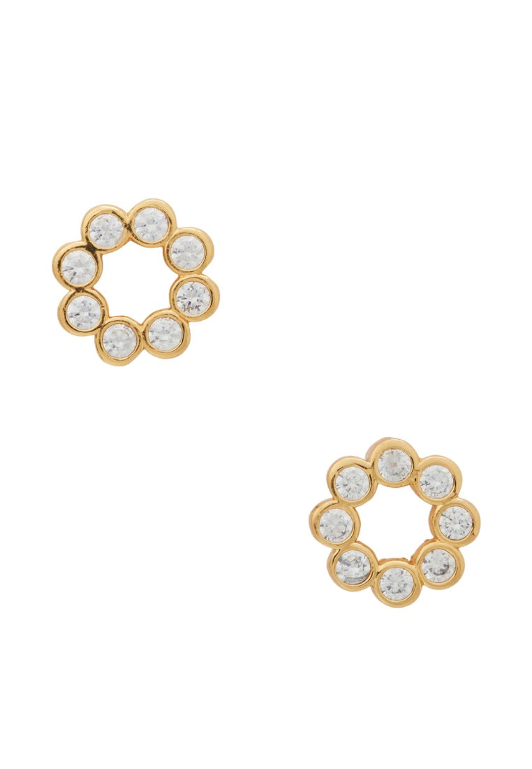 Full Circle Studs Clear Gold