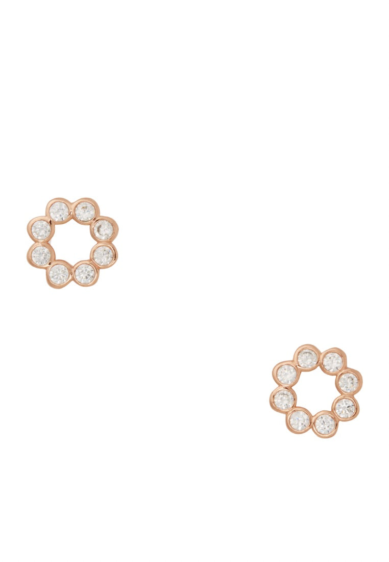 Full Circle Studs Clear Rose Gold