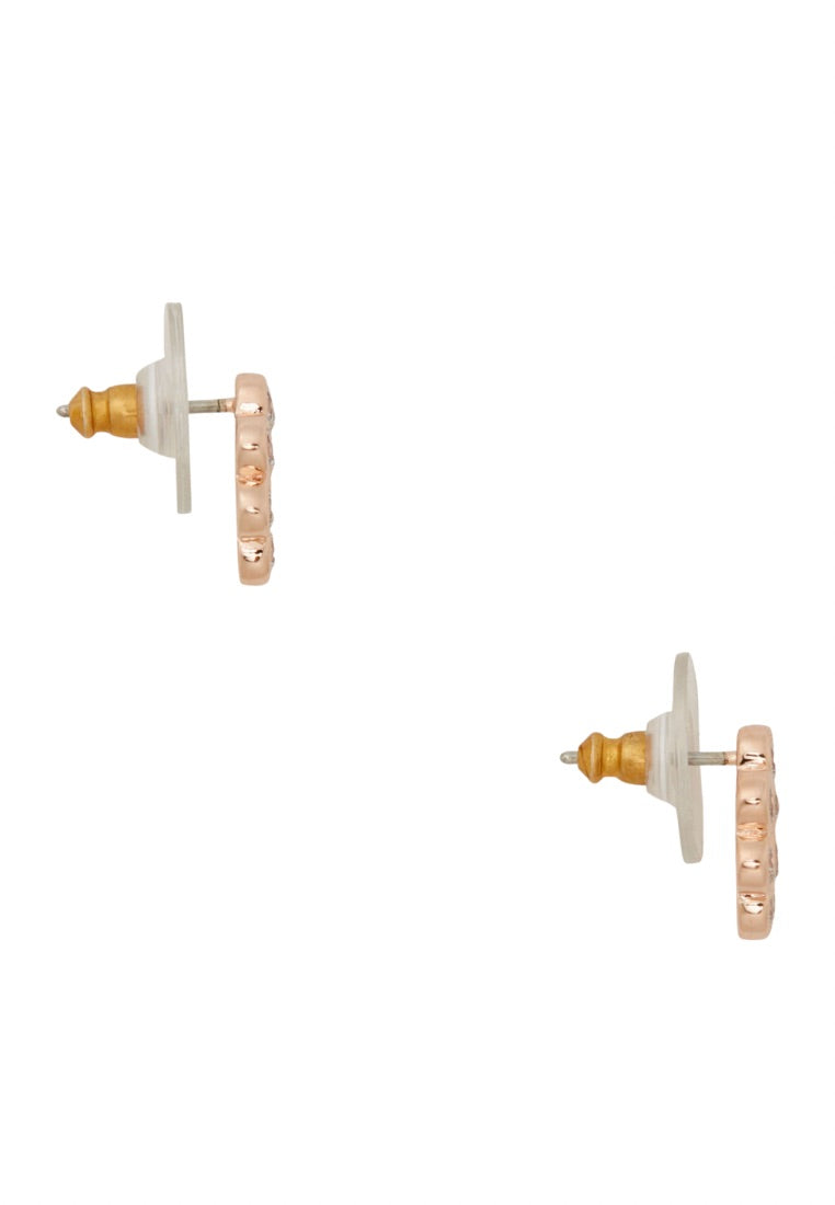 Full Circle Studs Clear Rose Gold