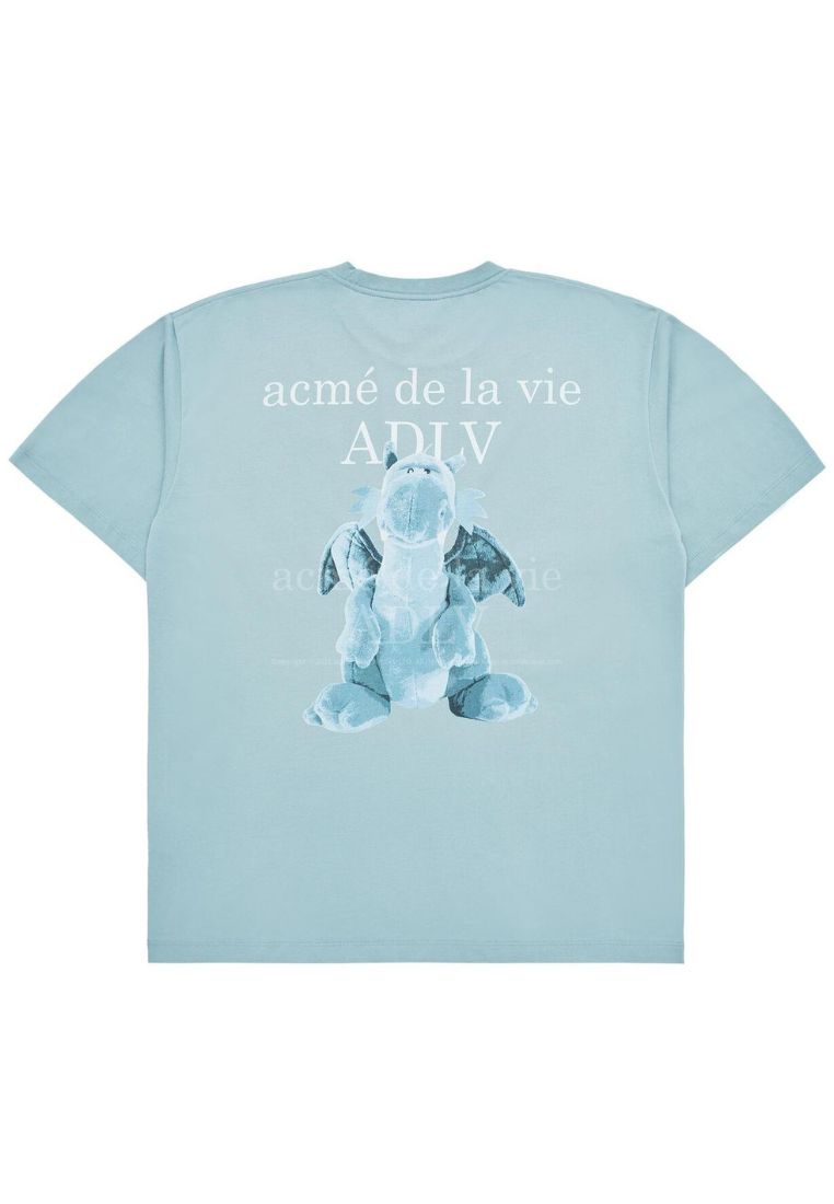 Fuzzy Dragon Artwork Short Sleeve T-Shirt Dark Mint