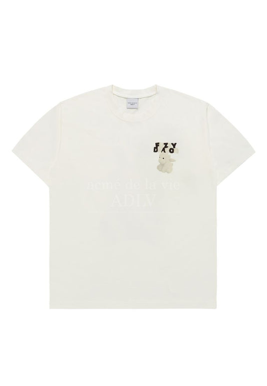 Fuzzy Font Dragon Short Sleeve T-Shirt Cream