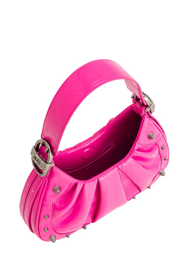 Gabbi Crushed Ruched Hobo Handbag - Bright Pink
