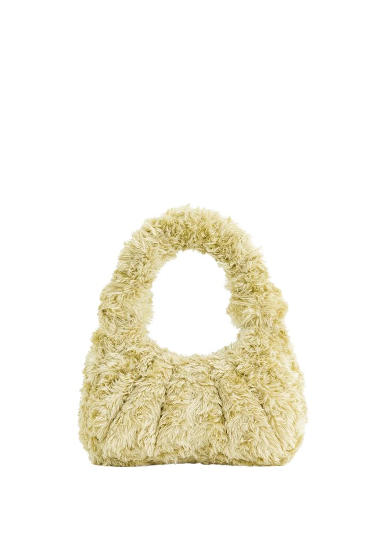 Gabbi Faux Fur Medium Ruched Hobo Handbag - Light Green