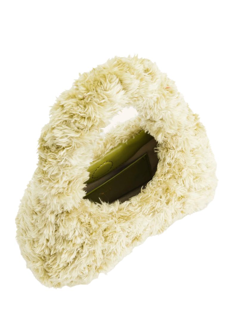Gabbi Faux Fur Medium Ruched Hobo Handbag - Light Green