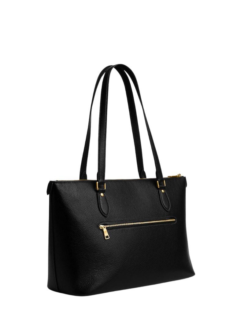 Gallery Tote With Coach Heritage Gold Black