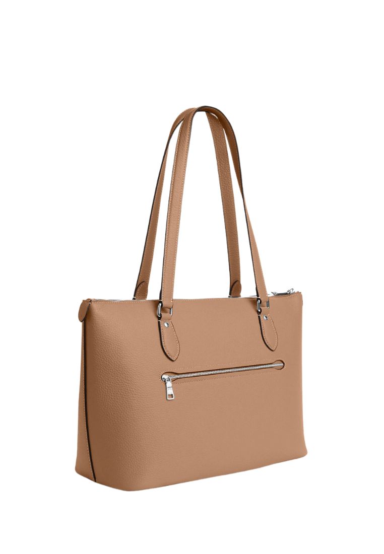 Gallery Tote With Coach Heritage Silver Taupe