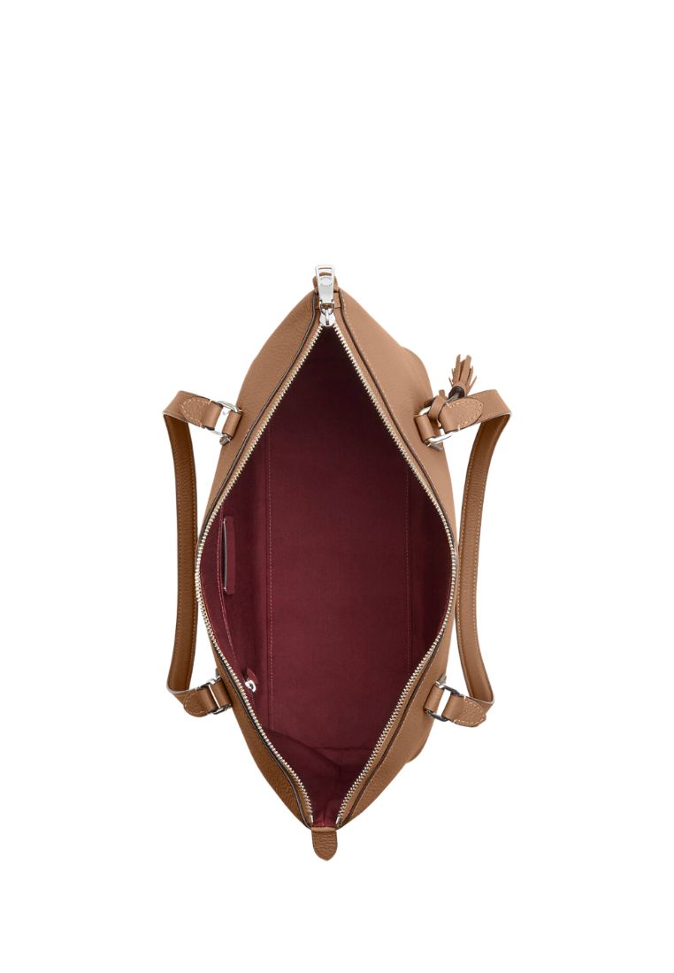 Gallery Tote With Coach Heritage Silver Taupe