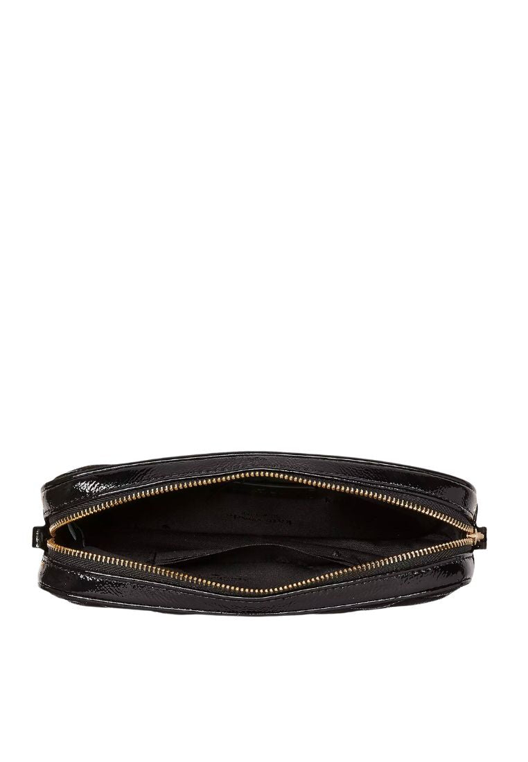 Glimmer Quilted Patent Leather Boxed Crossbody Set Black