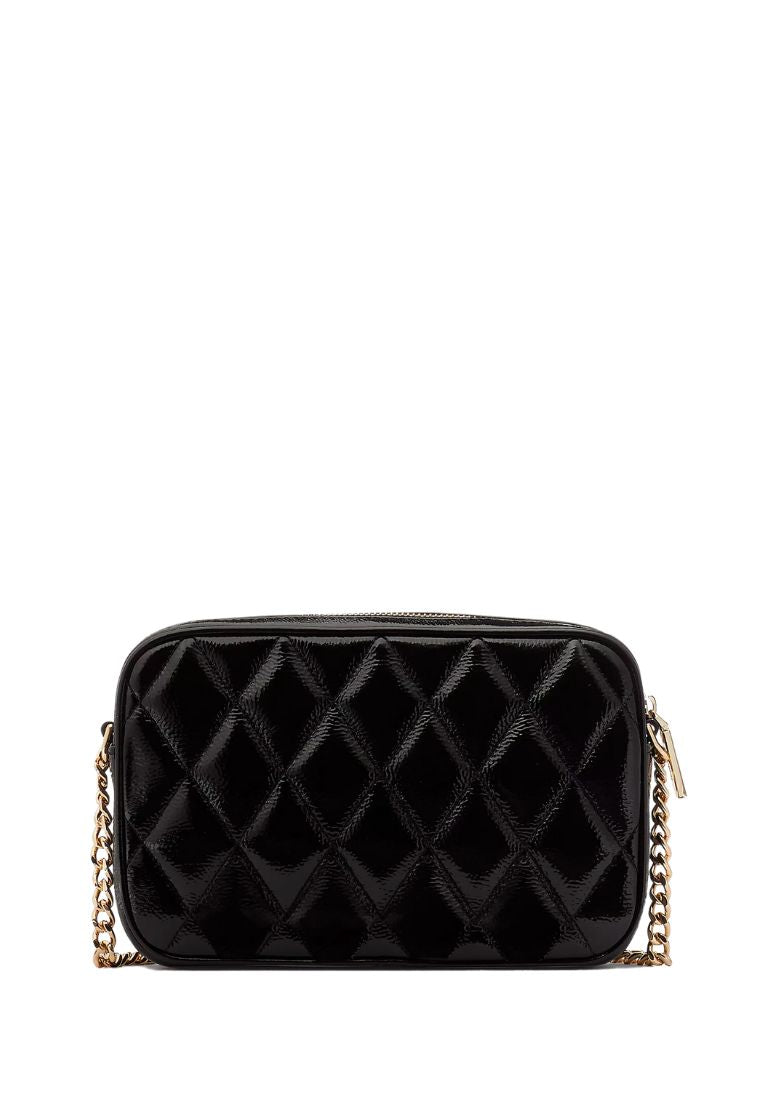 Glimmer Quilted Patent Leather Boxed Crossbody Set Black