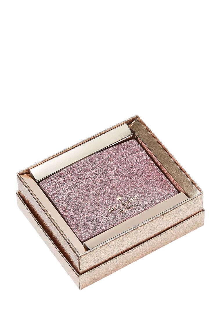 Glimmer Small Slim Card Holder Mitten Pink