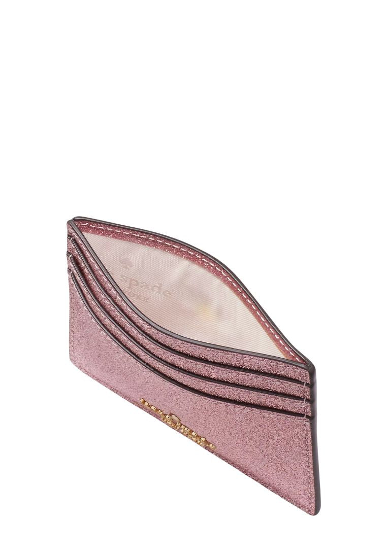 Glimmer Small Slim Card Holder Mitten Pink