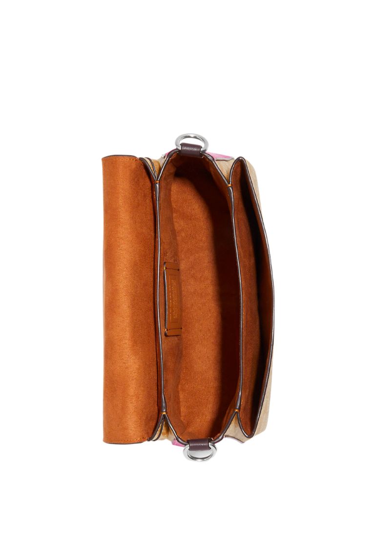 Grace Shoulder Bag In Colorblock Signature Canvas LT Raspberry