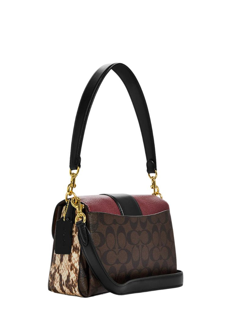 Grace Shoulder Bag In Signature Canvas Brown Black Multi