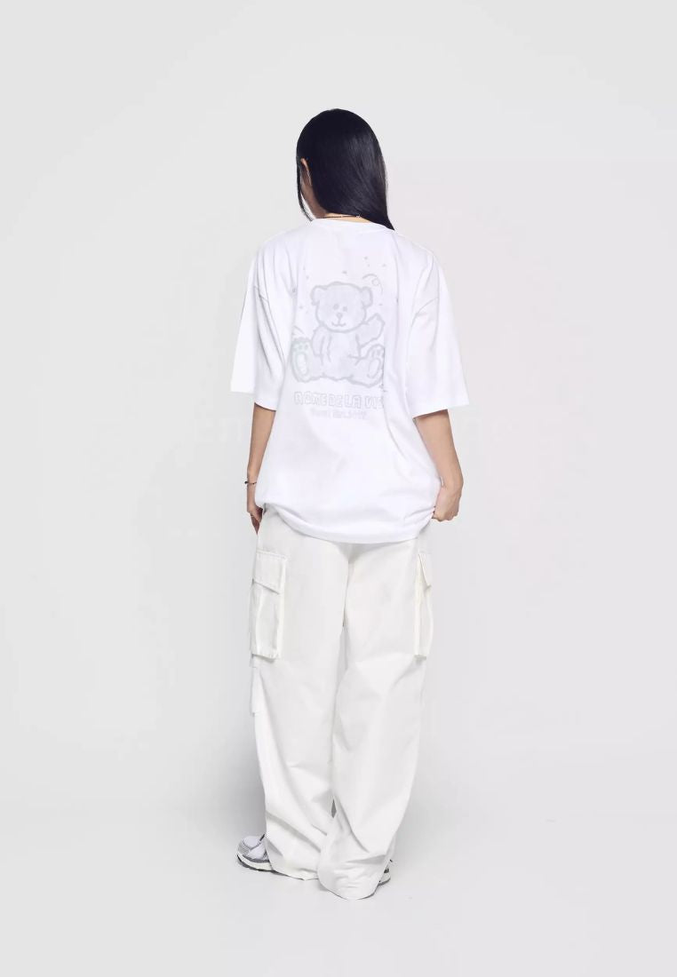 Hand Sketch Bear Short Sleeve T-Shirt White