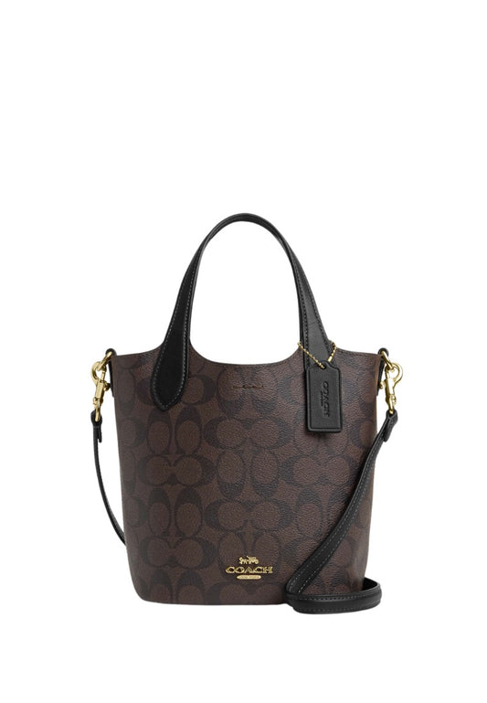 Hanna Bucket Bag In Signature Canvas Brown Black