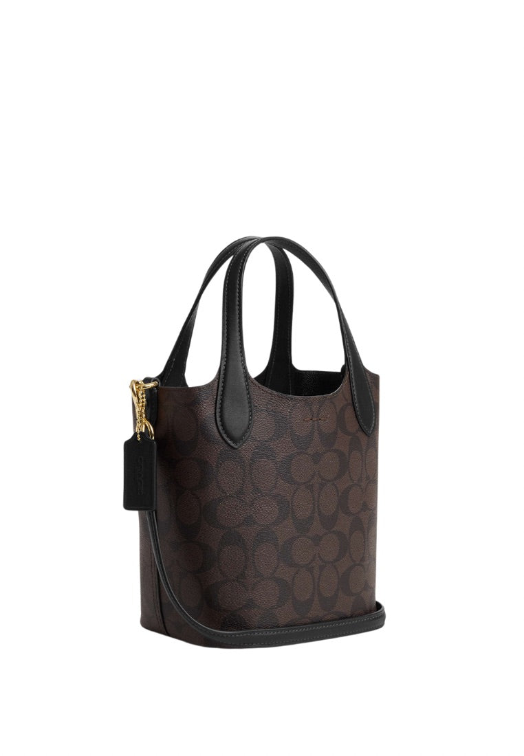 Hanna Bucket Bag In Signature Canvas Brown Black