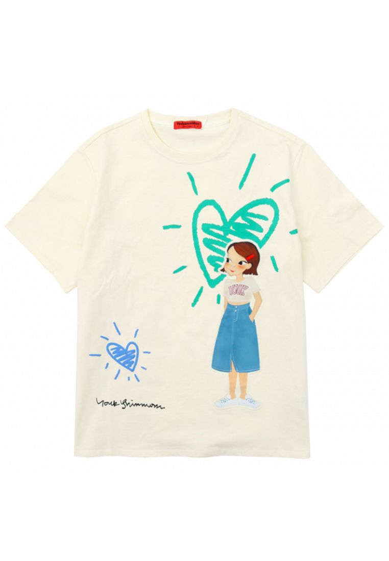 Heart Drawing T-Shirt F Ivory Ria