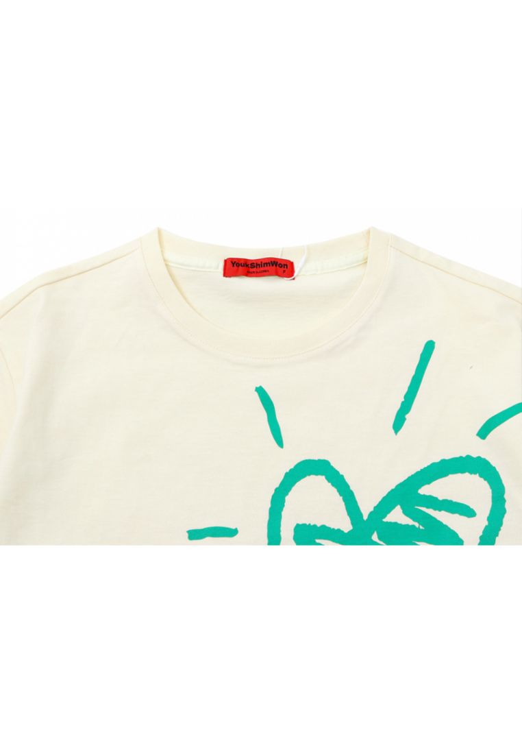 Heart Drawing T-Shirt F Ivory Ria