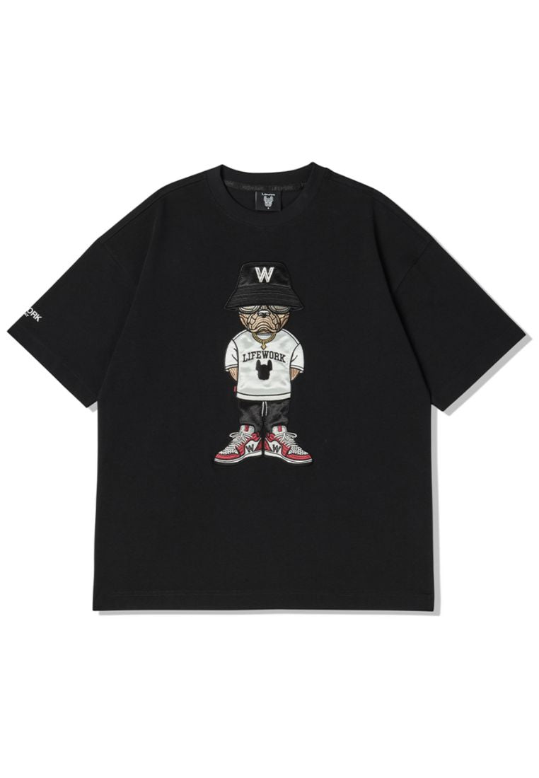 Hipdog Applique T-Shirt Black