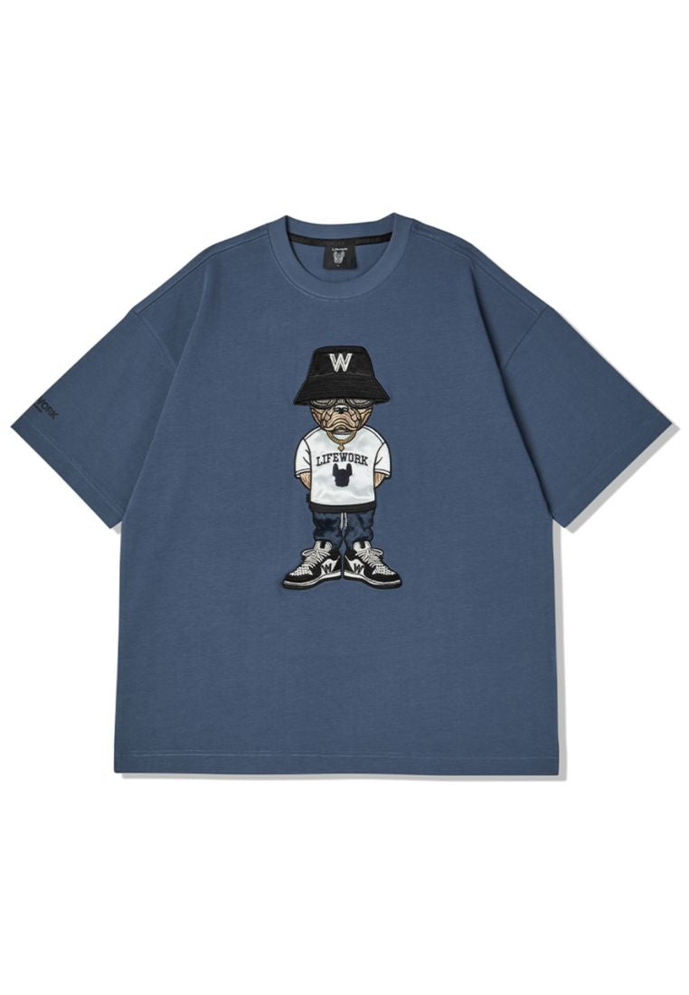 Hipdog Applique T-Shirt Dark Blue