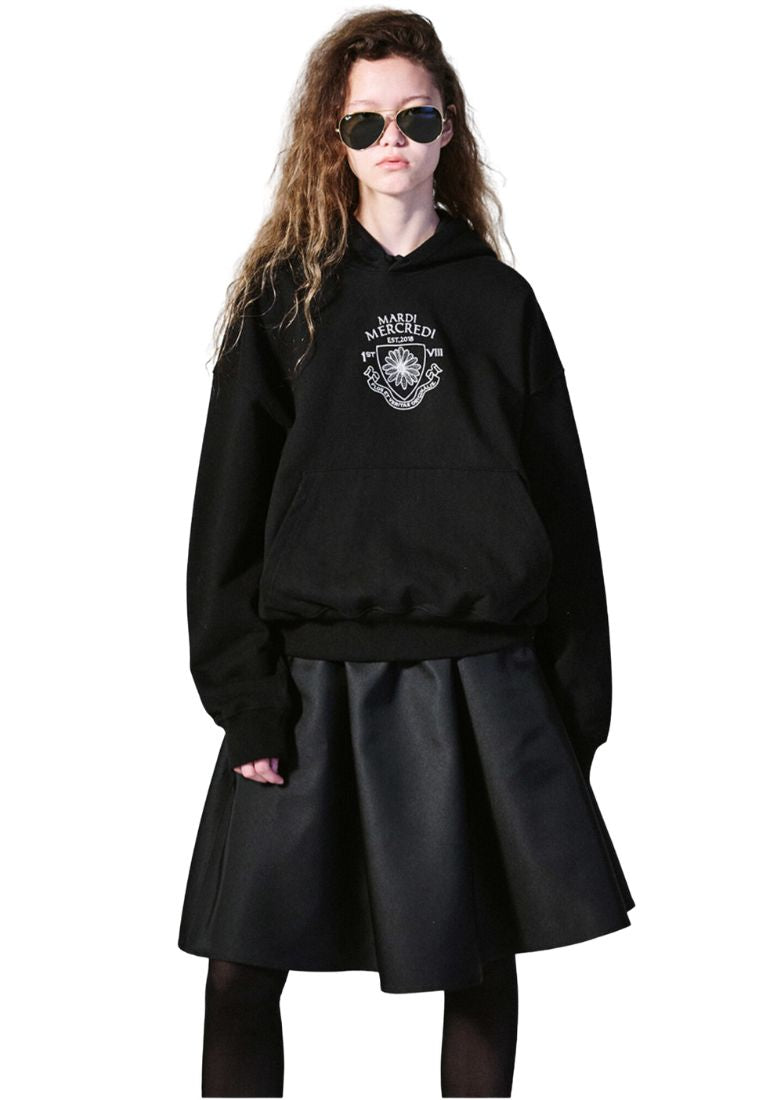 Hoody Alumni Small Emblem Needlework Black Ivory