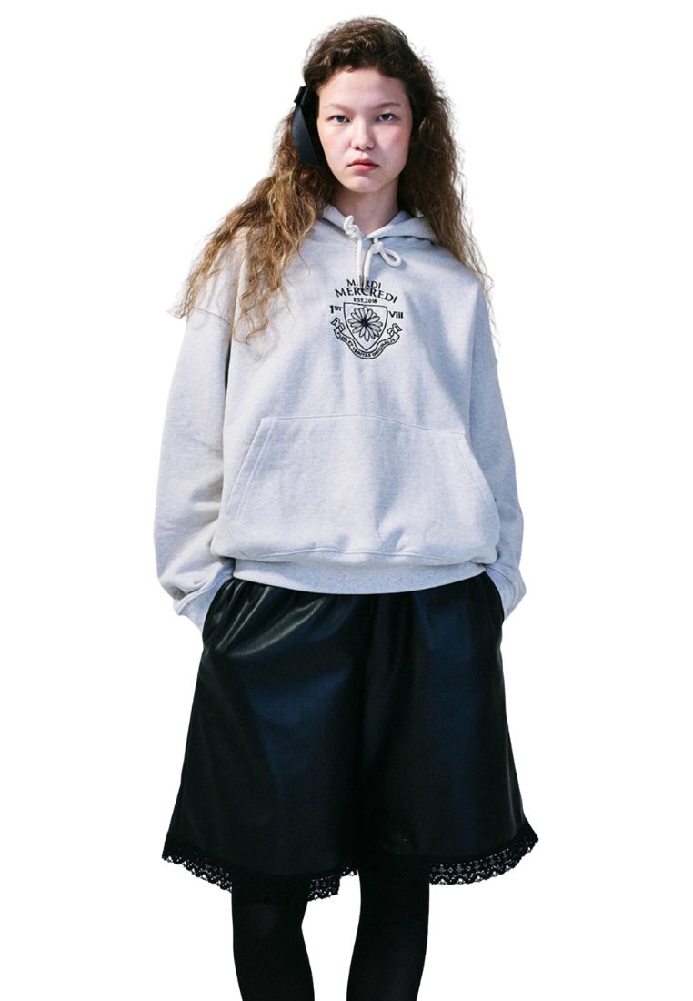 Hoody Alumni Small Emblem Needlework Oatmeal Black