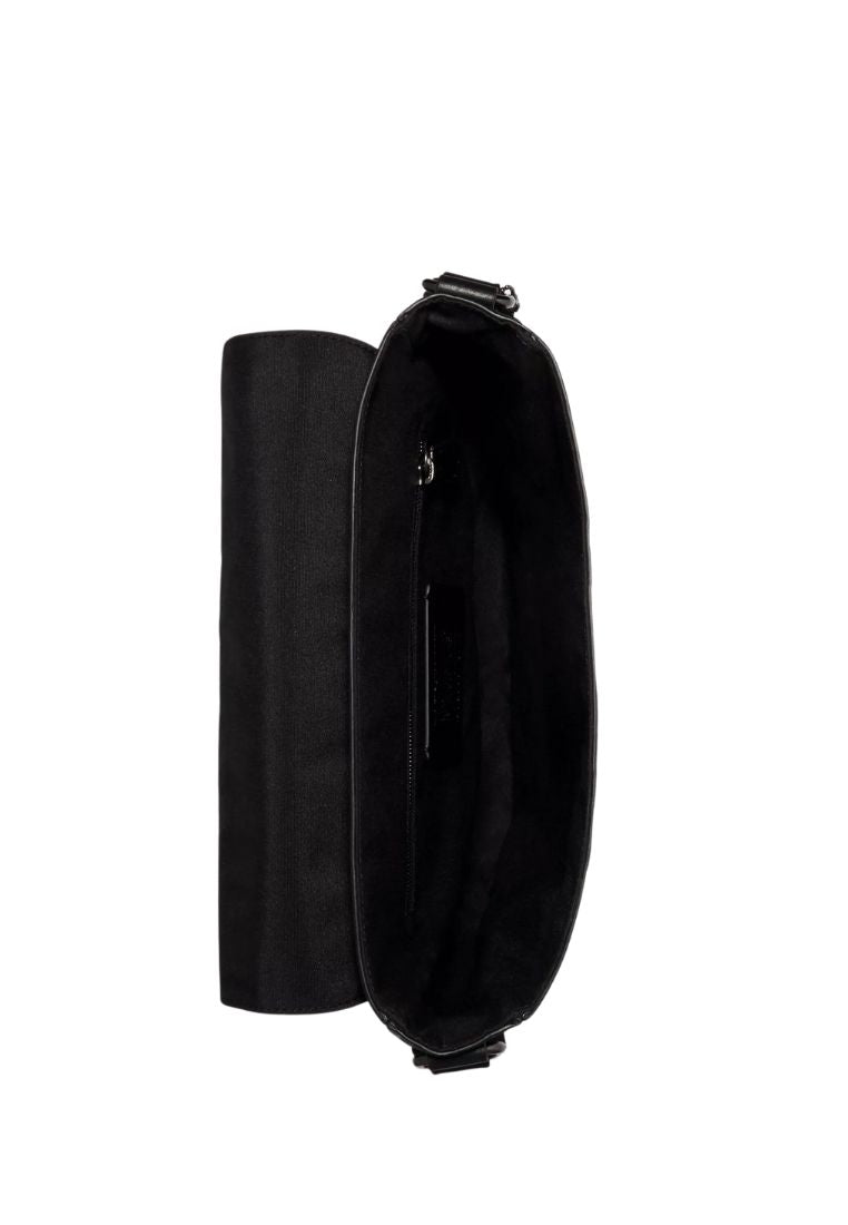 Houston Map Bag In Signature Leather Smooth Leather Gunmetal Black